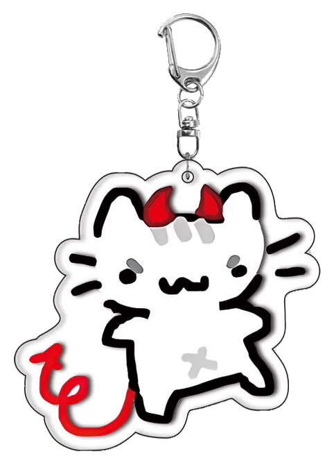 Meme Cat Acrylic Keychain – Devil