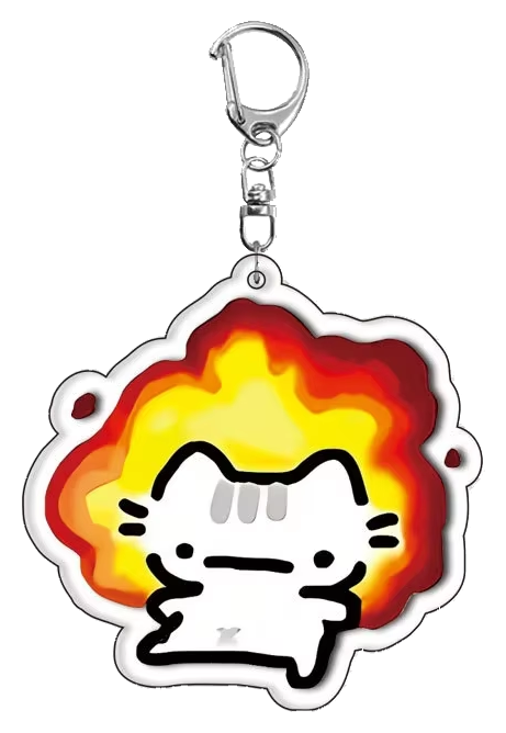 Meme Cat Acrylic Keychain – Explosion
