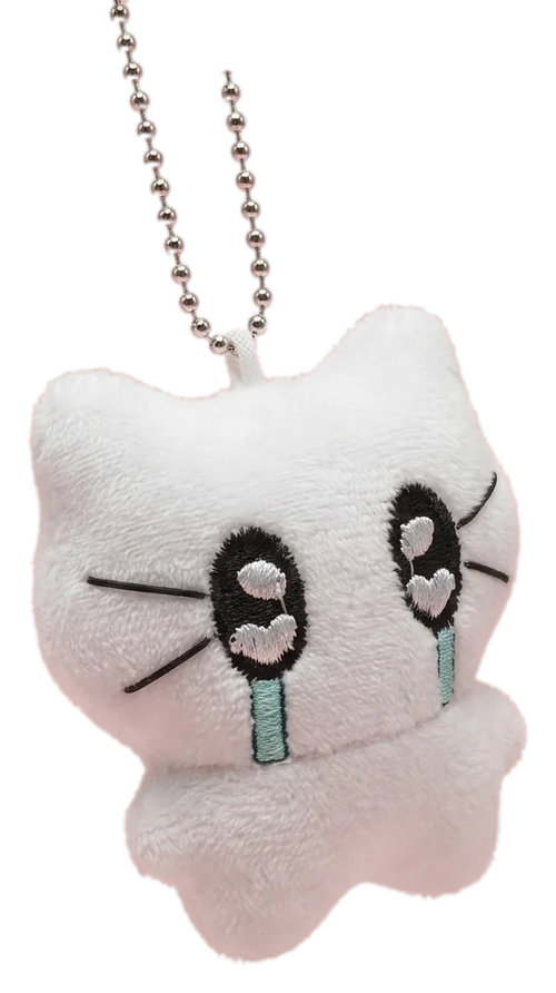 Plush Cat Keychain – Crying